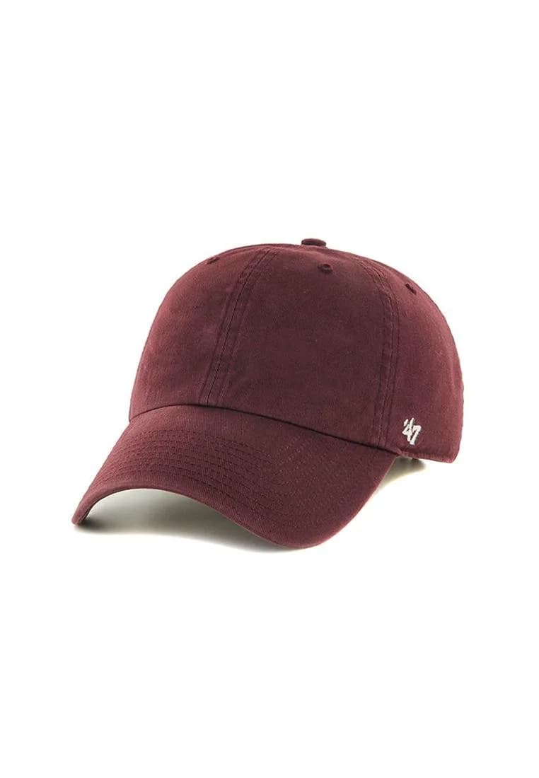 47 Classic Clean Up Cap Maroon Red Adjustable Plain Baseball Hat for Men and Women | Garment Washed Cotton Twill - main product image