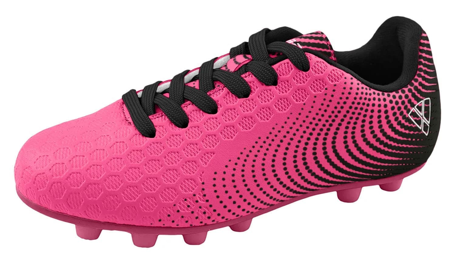 Vizari Stealth Boys Girls Soccer Cleats | Youth Firm Ground Athletic Shoes Pink/Black