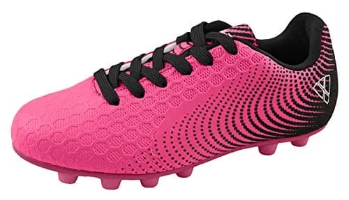 Vizari Stealth Boys Girls Soccer Cleats | Youth Firm Ground Athletic Shoes Pink/Black thumbnail 1