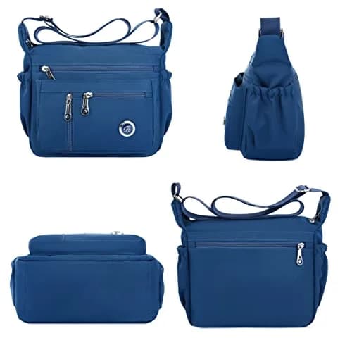 Fabuxry Crossbody Bag for Women Navy | Lightweight Nylon Travel & Casual Purse thumbnail 4