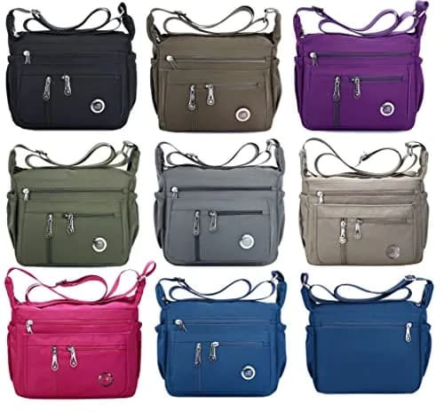 Fabuxry Crossbody Bag for Women Navy | Lightweight Nylon Travel & Casual Purse thumbnail 2