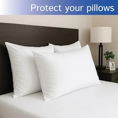 Four Seasons Essentials Standard Pillow Protectors (Set of 2) 53cm x 69cm | Hypoallergenic Waterproof Zippered Pillow Covers thumbnail 4