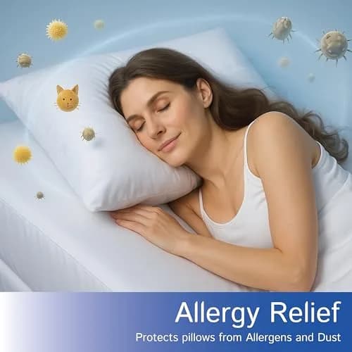 Four Seasons Essentials Standard Pillow Protectors (Set of 2) 53cm x 69cm | Hypoallergenic Waterproof Zippered Pillow Covers thumbnail 3