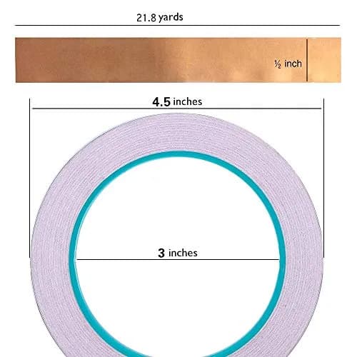 Zehhe Copper Foil Tape with Double-Sided Conductive 1/2inch (21.8 yards) | EMI Shielding & Stained Glass thumbnail 3