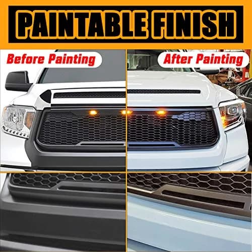 EAG Replacement ABS Upper Grille Front Hood Grill - Matte Black - with Amber LED Lights for 10-12 Ram 2500/3500 thumbnail 7