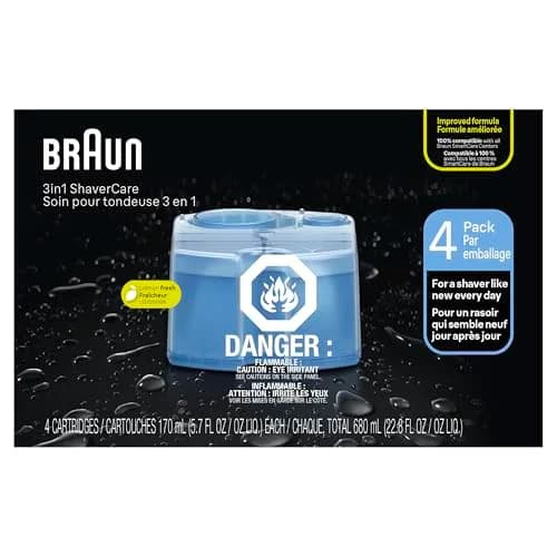 Braun Clean & Renew Refill Cartridges CCR 22.8 Fl Oz (675ml) | Lemon Scented Shaver Cleaner for Clean&Charge System thumbnail 9