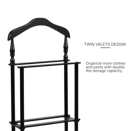 Proman Products Twin Valet 42.5" Height Black | Elegant Wardrobe Organizer thumbnail 6