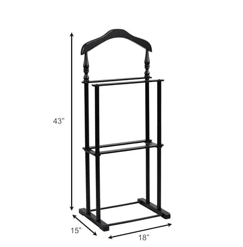 Proman Products Twin Valet 42.5" Height Black | Elegant Wardrobe Organizer thumbnail 7