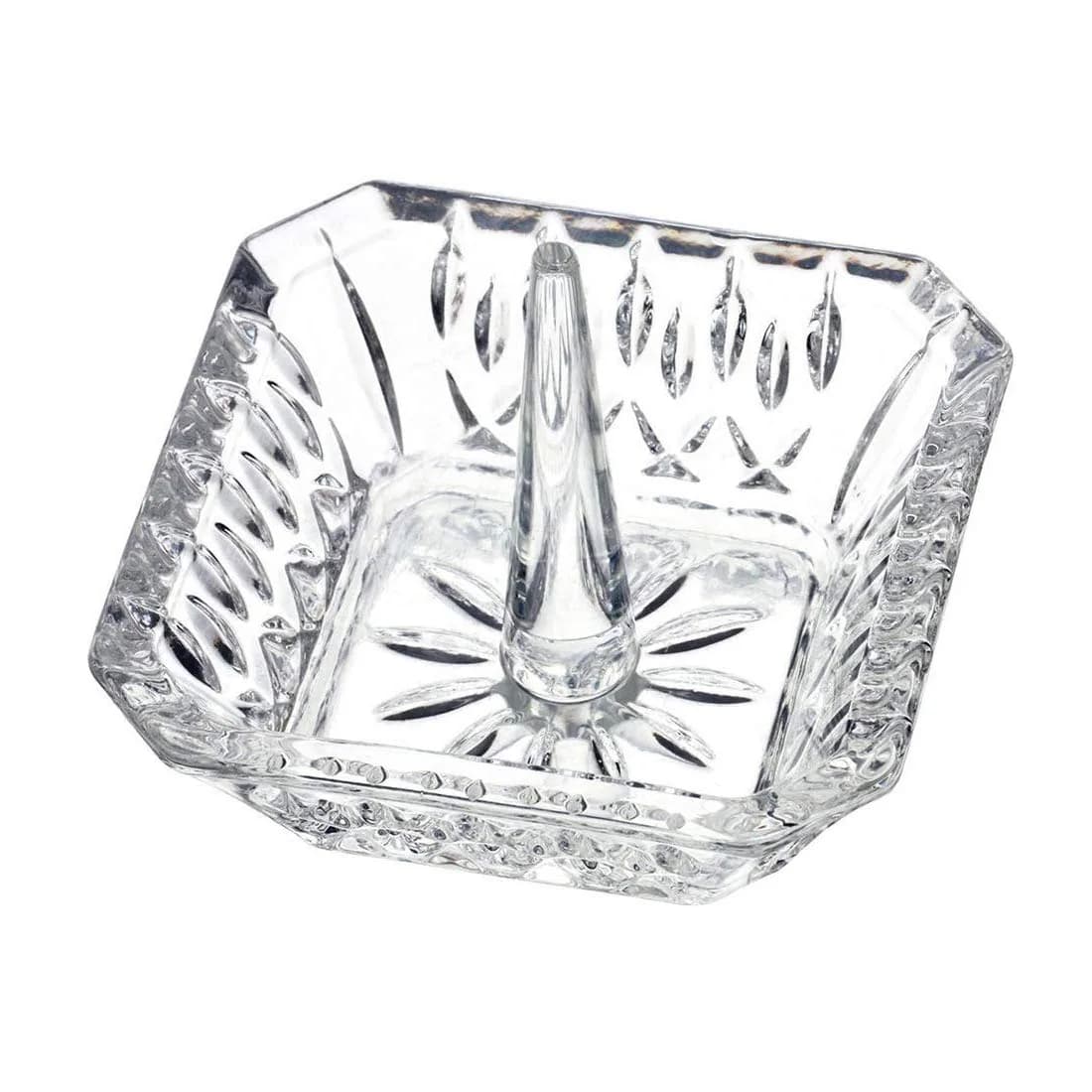 H&D HYALINE & DORA Crystal Ring Holder Dish 7.8cm (3.1") | Exquisite Glass Jewelry Organizer Tray for Rings & Earrings - main product image