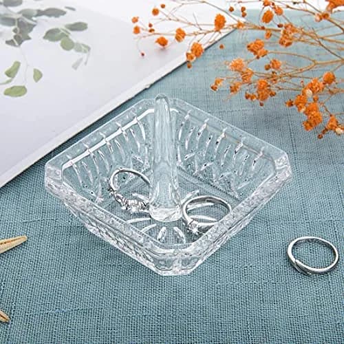 H&D HYALINE & DORA Crystal Ring Holder Dish 7.8cm (3.1") | Exquisite Glass Jewelry Organizer Tray for Rings & Earrings thumbnail 6