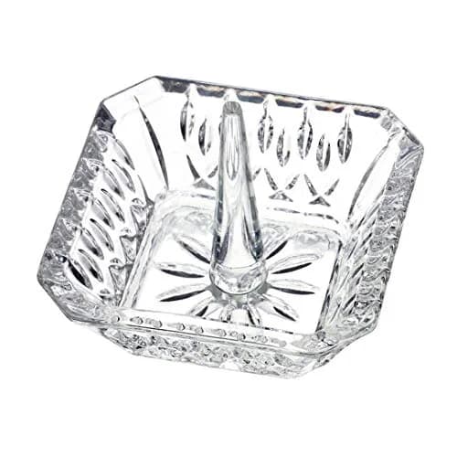 H&D HYALINE & DORA Crystal Ring Holder Dish 7.8cm (3.1") | Exquisite Glass Jewelry Organizer Tray for Rings & Earrings thumbnail 1