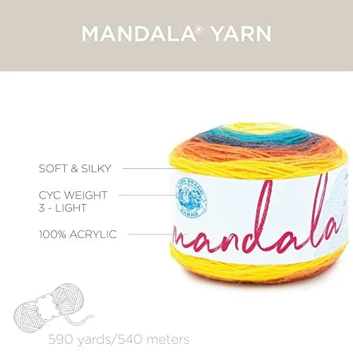 Lion Brand Mandala Yarn Thunderbird 150g (5.3oz) | CYC #3 Light Weight Acrylic Yarn for Knitting & Crochet thumbnail 3