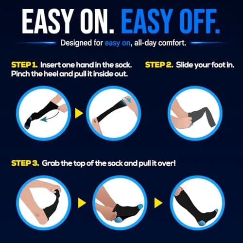 SB SOX Lite Compression Socks for Flying, 15-20mmHg (Black/Gray, L/XL) | Support for Long Flights & Travel thumbnail 7
