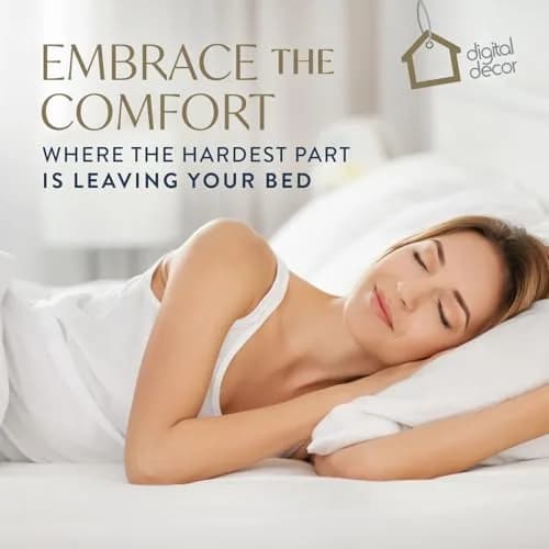 Digital Decor 100% Cotton Hotel Pillows Queen Size Set of 2 | Cooling, Hypoallergenic Support for Side & Back Sleepers thumbnail 6