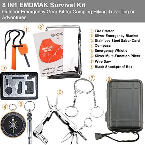 EMDMAK Survival Kit Black 194 g (6.8 oz) | Essential Outdoor Emergency Gear thumbnail 6