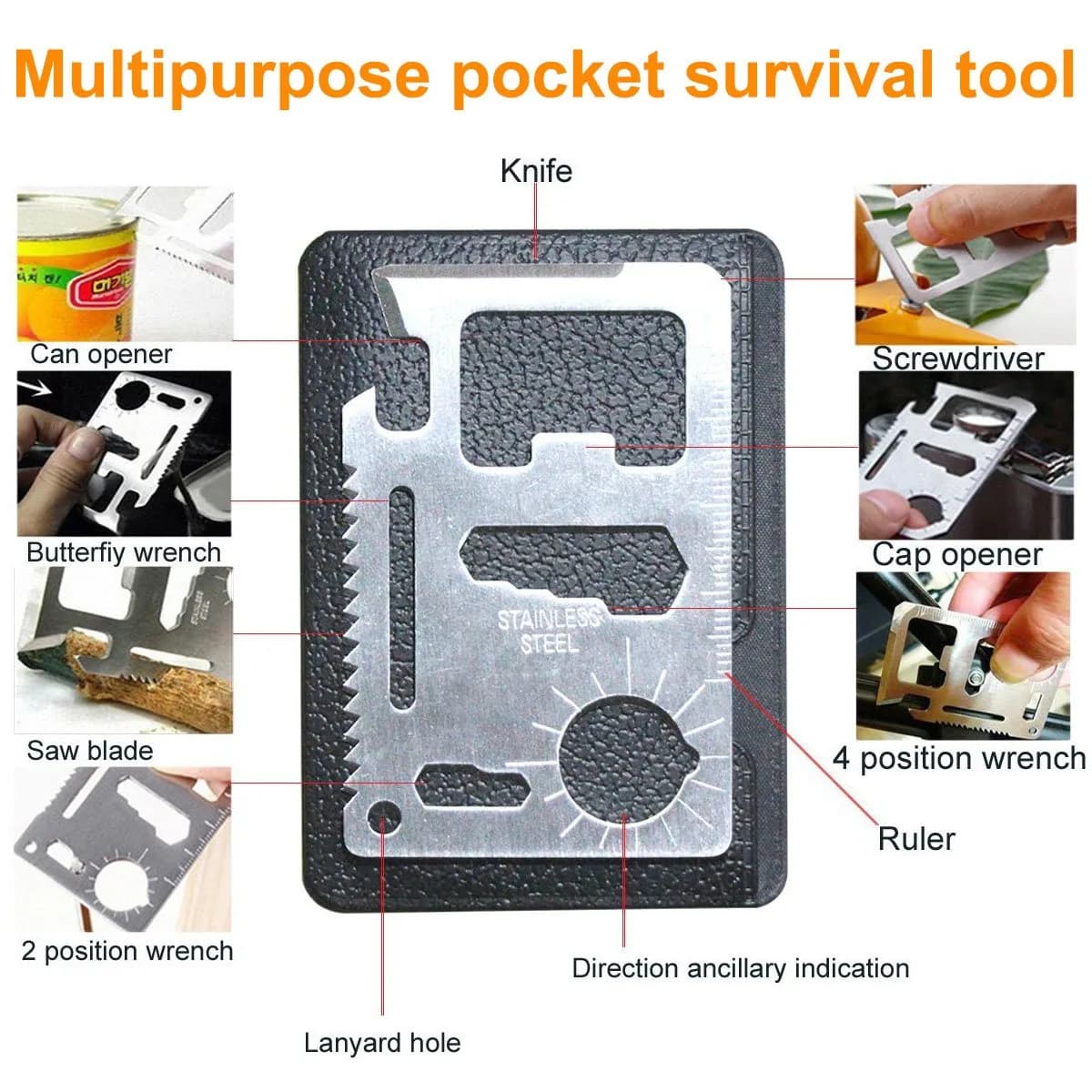 EMDMAK Survival Kit Black 194 g (6.8 oz) | Essential Outdoor Emergency Gear - view 4