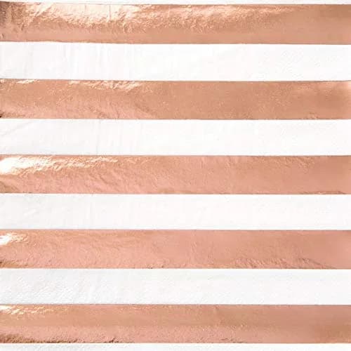 Unique Elegant Gold Foil Stripes Luncheon Napkins (16-Pack) | Perfect for Parties & Special Occasions thumbnail 3