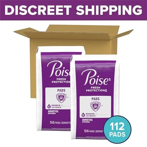 Poise Incontinence & Postpartum Pads for Bladder Leaks, 6 Drop Ultimate Absorbency, Regular Length, 112 Count | Protection for Women thumbnail 2