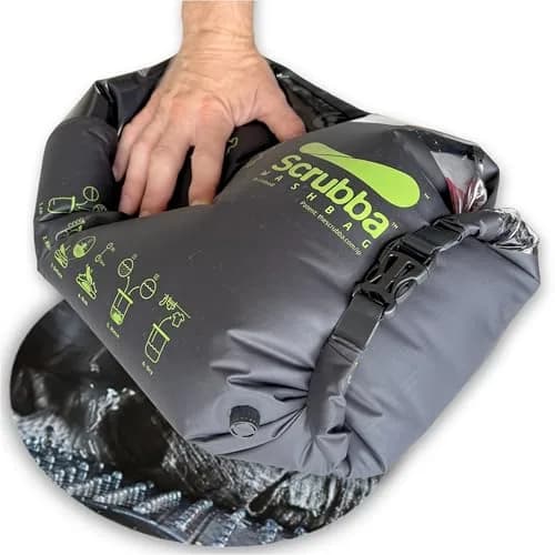 Scrubba Wash Bag Patented Washboard-in-a-Bag™ 5 oz Travel Clothes Washer | Ultra-Portable Travel Laundry Solution thumbnail 1