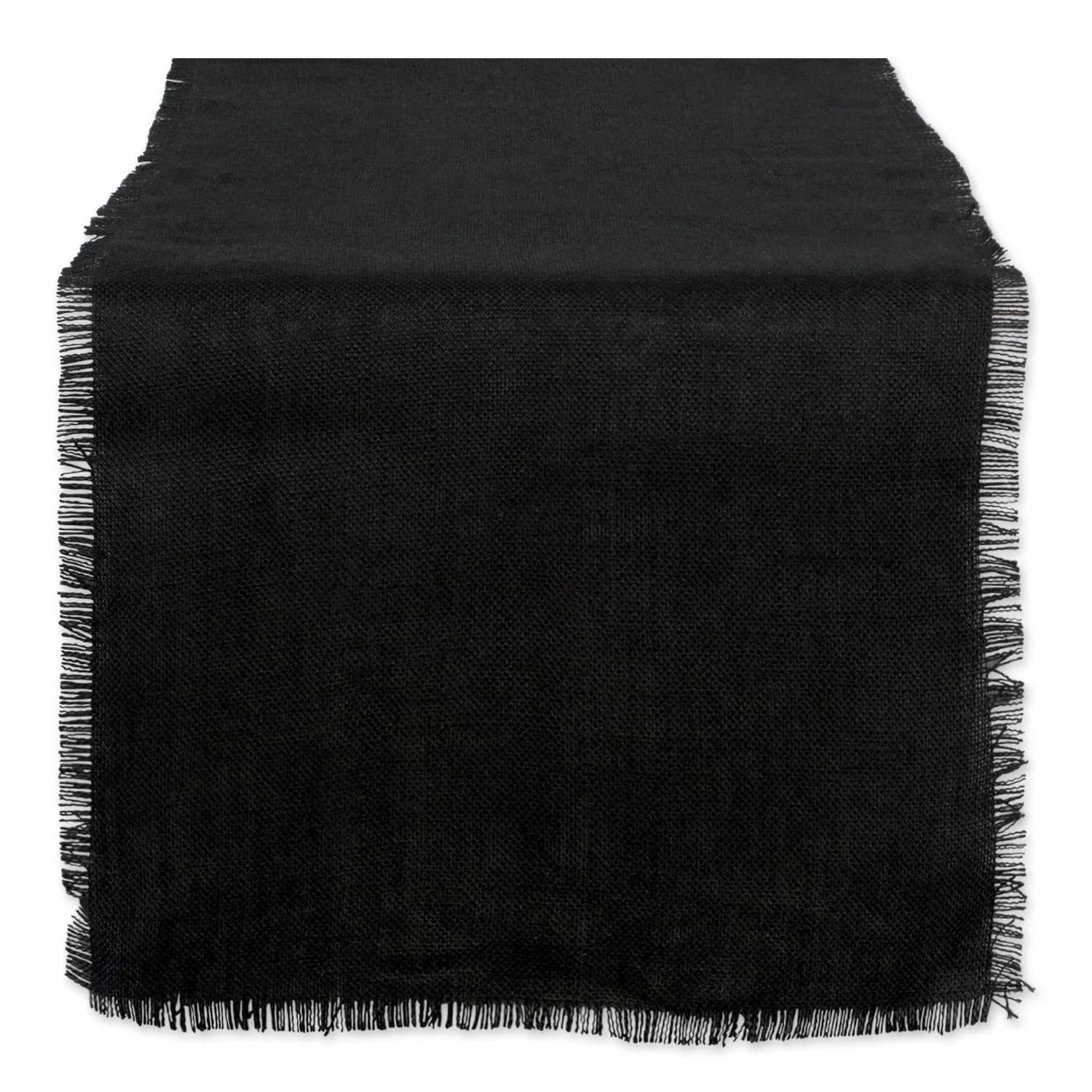 DII Jute Burlap Table Runner 15x74 inches (38x188 cm) | Solid Black — Solid Black