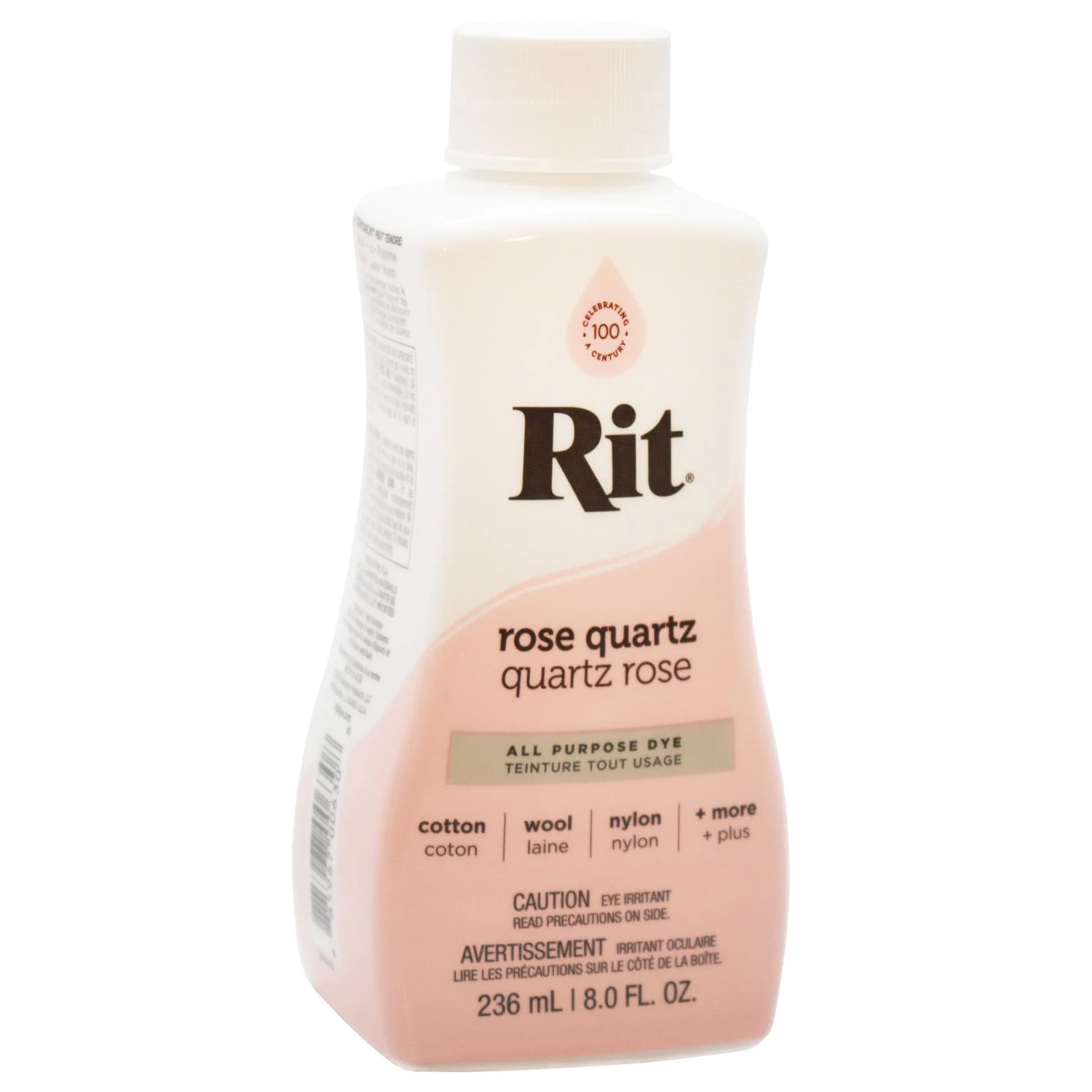 Rit Liquid Fabric Dye, Rose Quartz 237ml (8 Fl Oz) - Concentrated Colour for Cotton, Linen, Silk, Wool, Rayon, Nylon - main product image