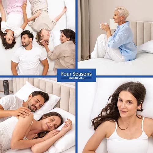 Four Seasons Essentials Queen Size Waterproof Pillow Protectors (Set of 2) 53cm x 79cm | Hypoallergenic Zippered Pillow Encasement thumbnail 8