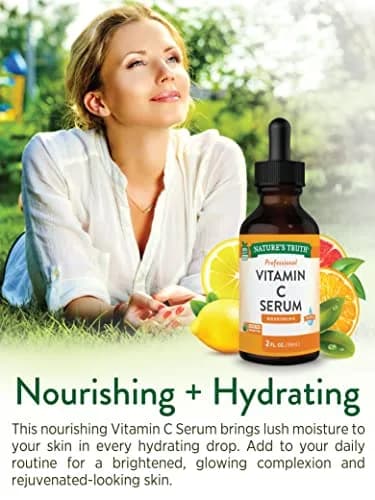 Nature's Truth Vitamin C Serum 2 Fl Oz (60ml) | Brightening & Hydrating Face Oil thumbnail 4