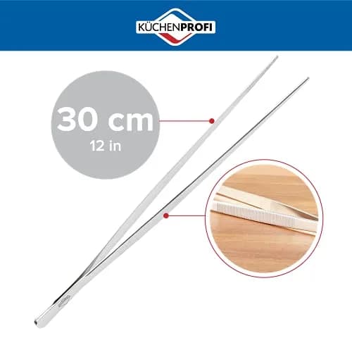 Küchenprofi 12-Inch Tweezer Tongs in 18/10 Stainless Steel, Pack of 3 | Professional Kitchen Utensils thumbnail 2