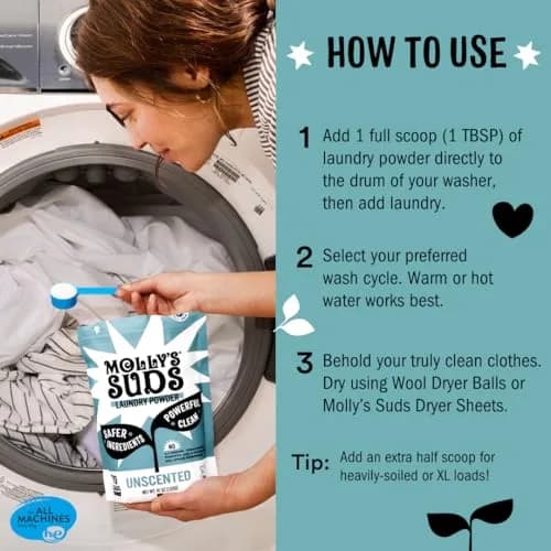 Molly's Suds Original Laundry Detergent Powder 79 oz (2.24 kg) | Concentrated Formula for Sensitive Skin thumbnail 5
