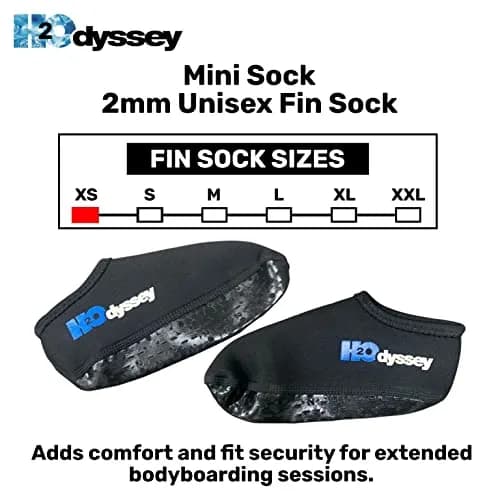 H2ODYSSEY 2mm Neoprene Fin Socks – Anti‑Blister Water Socks for Swimming & Diving (Ankle, Black, Medium) thumbnail 4