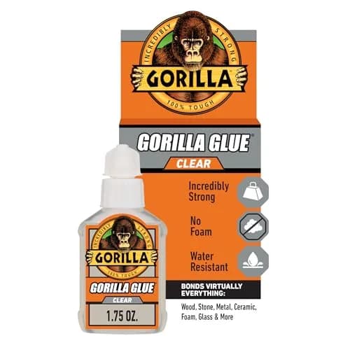 Gorilla Clear Glue, All Purpose, 1.75 oz Bottle | Crystal Clear, Water Resistant Bond thumbnail 1
