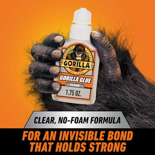 Gorilla Clear Glue, All Purpose, 1.75 oz Bottle | Crystal Clear, Water Resistant Bond thumbnail 2
