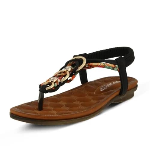 PATRIZIA Gadelina Embellished T-strap Sandal | Rhinestone & Elastic Heel | US 7.5-8 thumbnail 1