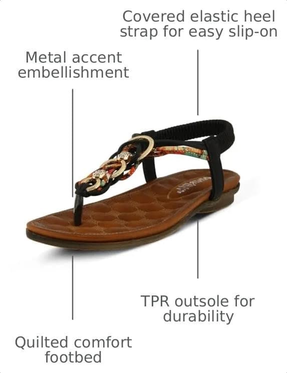 PATRIZIA Gadelina Embellished T-strap Sandal | Rhinestone & Elastic Heel | US 7.5-8 thumbnail 4
