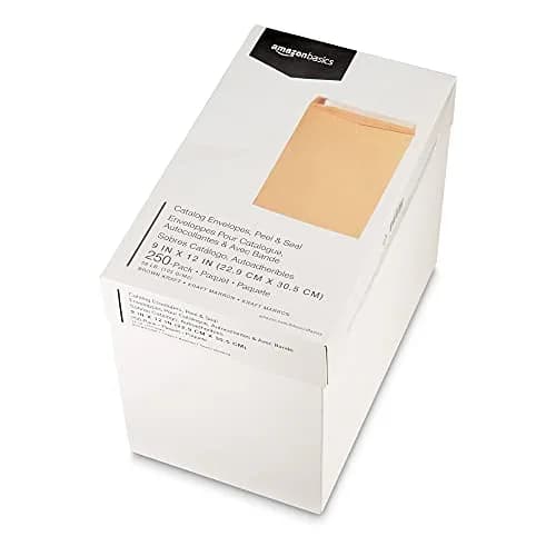 Amazon Basics Catalog Self Seal Mailing Envelopes 9" x 12" Brown Kraft 250-Pack | Peel & Seal Closure thumbnail 7