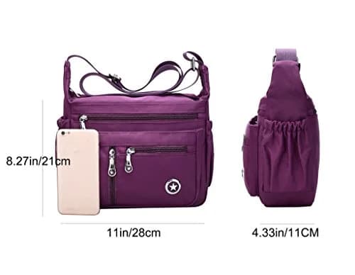Fabuxry Black Handbag | Lightweight Nylon Crossbody Bag for Women, Travel & Daily Use thumbnail 4