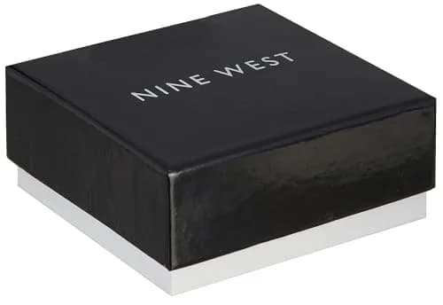 Nine West Pave Heart Stretch Bracelet Gold Tone 2.25in (5.7cm) Diameter | Sparkles Beautifully thumbnail 2