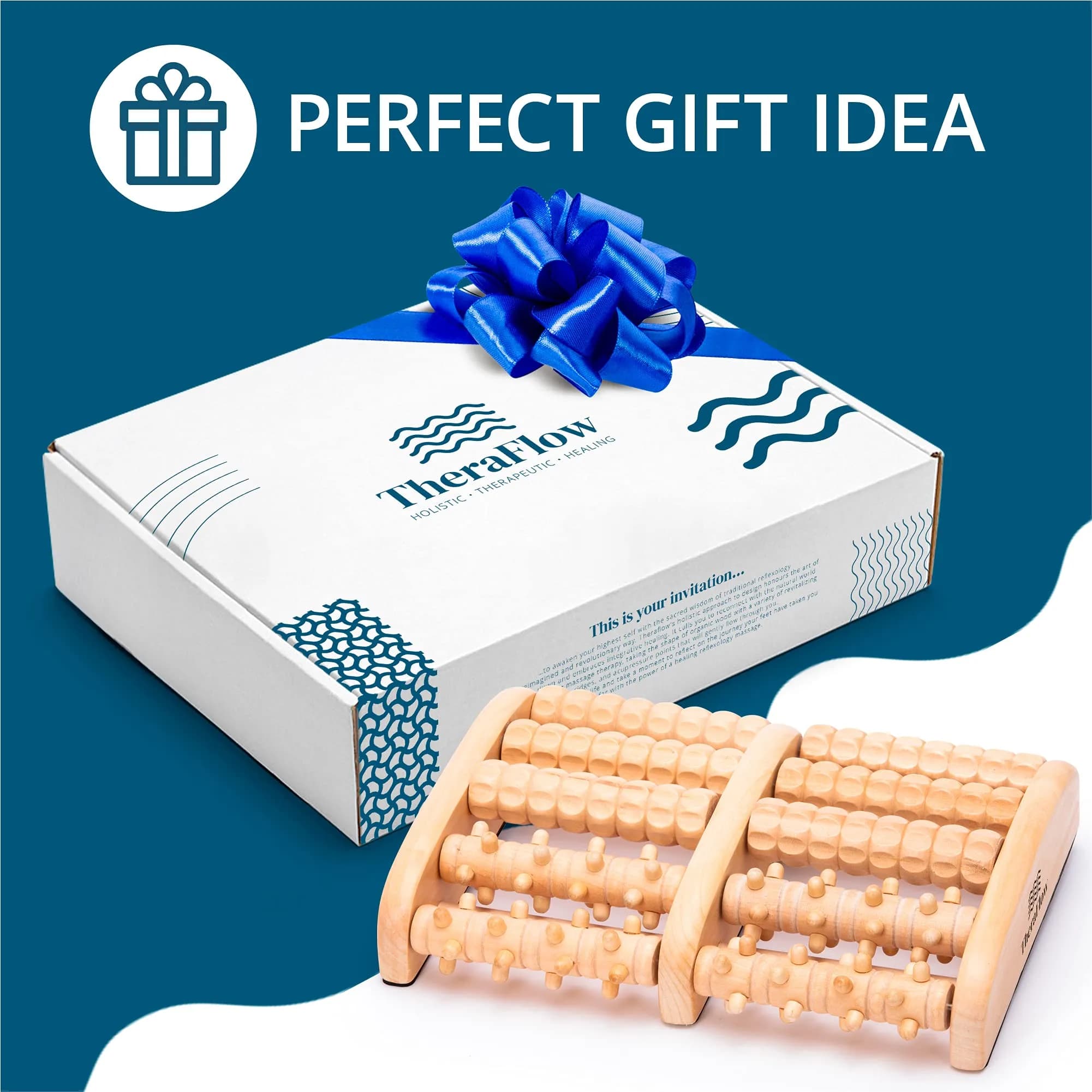 TheraFlow Wooden Foot Massager Roller with Reflexology Nubs | Deep Tissue & Plantar Fasciitis Relief - view 4