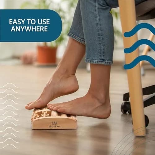TheraFlow Wooden Foot Massager Roller with Reflexology Nubs | Deep Tissue & Plantar Fasciitis Relief thumbnail 7