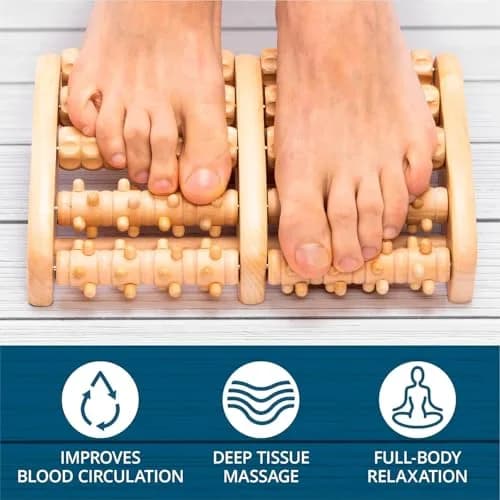 TheraFlow Wooden Foot Massager Roller with Reflexology Nubs | Deep Tissue & Plantar Fasciitis Relief thumbnail 2