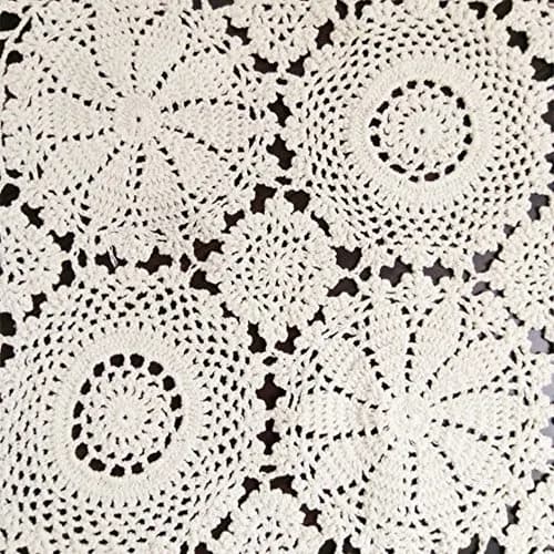 USTIDE 2pc Rustic Floral Table Runner Hand Crochet 15" x 31" | Elegant Cotton Doilies thumbnail 3