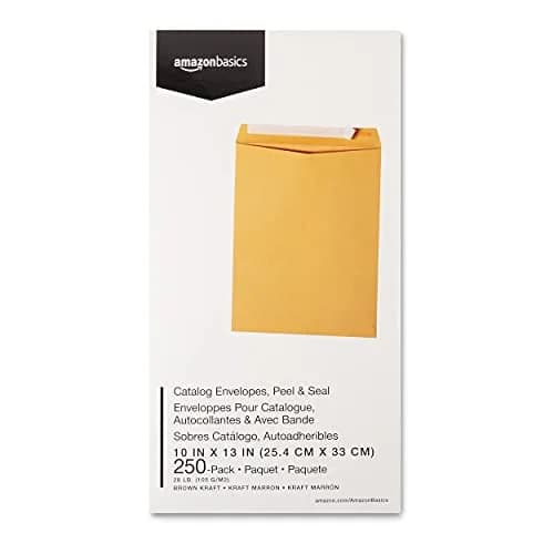 Amazon Basics Catalog Self Seal Mailing Envelopes 10 x 13 Inch Brown Kraft 250-Pack | Peel and Seal Closure thumbnail 6