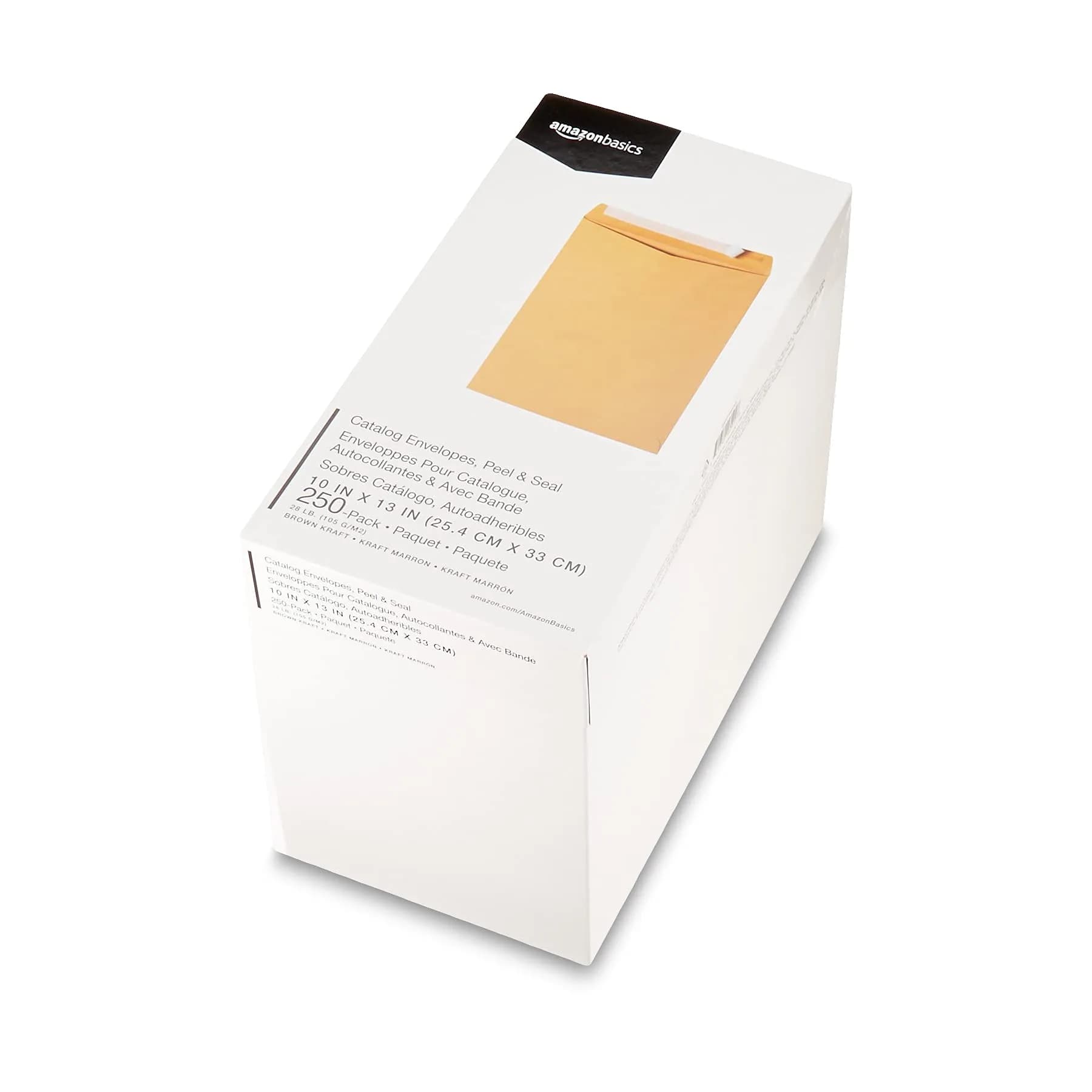 Amazon Basics Catalog Self Seal Mailing Envelopes 10 x 13 Inch Brown Kraft 250-Pack | Peel and Seal Closure - view 7