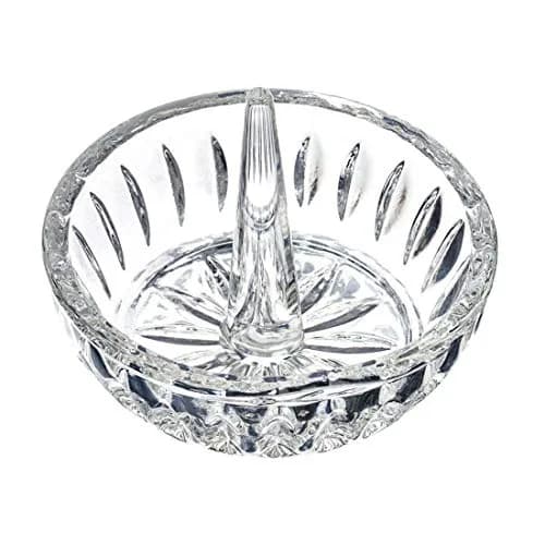 H&D HYALINE & DORA Crystal Ring Holder Dish 8 cm (3.1") | Elegant Clear Round Jewelry Organizer for Vanity thumbnail 1