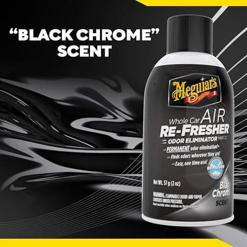 Meguiar's Whole Car Air Refresher Odor Eliminator Mist 2 Fl Oz (59 ml) | Eliminates Odors, Black Chrome Scent thumbnail 4