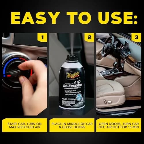 Meguiar's Whole Car Air Refresher Odor Eliminator Mist 2 Fl Oz (59 ml) | Eliminates Odors, Black Chrome Scent thumbnail 6