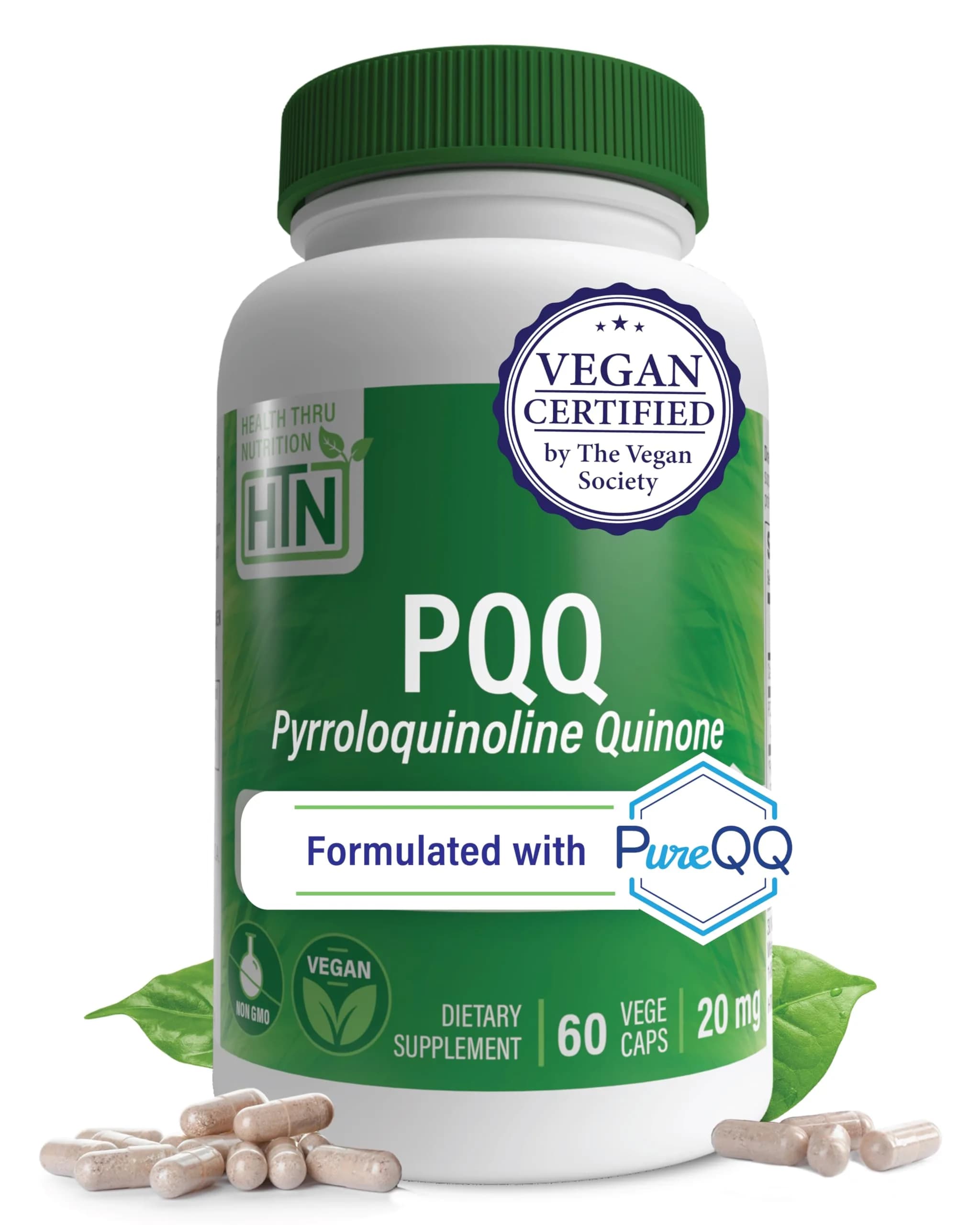 Health Thru Nutrition PQQ 20mg Pyrroloquinoline Quinone 60 Capsules | Supports Mitochondrial Biogenesis & Cellular Energy - main product image