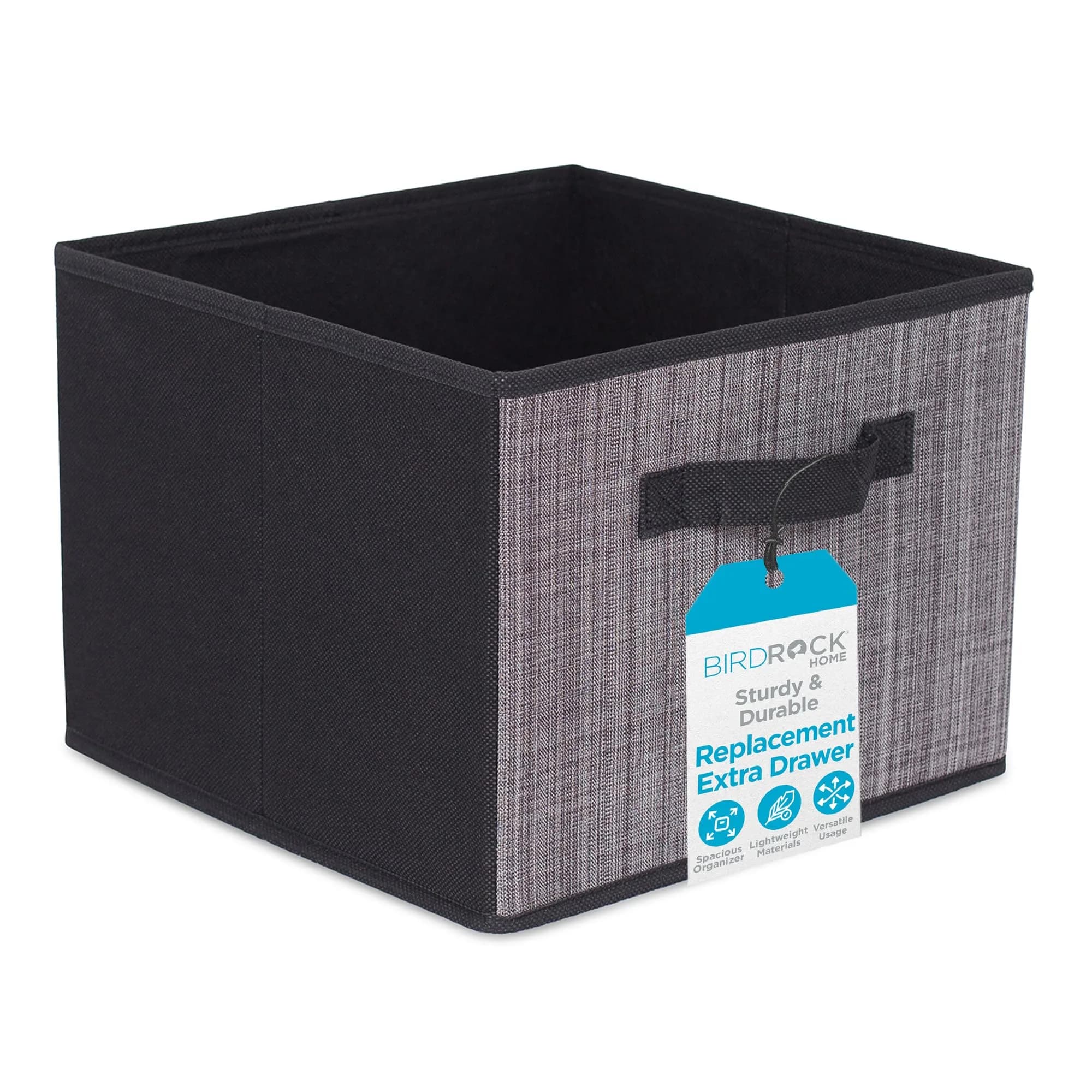 Internet's Best Replacement Extra Drawers for Hanging Closet Organizer - Canvas Storage Bins for Clothes, Sweaters, Shoes, Accessories - Grey