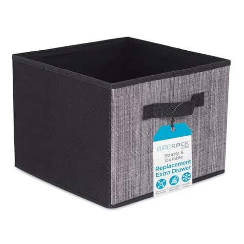Internet's Best Replacement Extra Drawers for Hanging Closet Organizer - Canvas Storage Bins for Clothes, Sweaters, Shoes, Accessories - Grey thumbnail 1