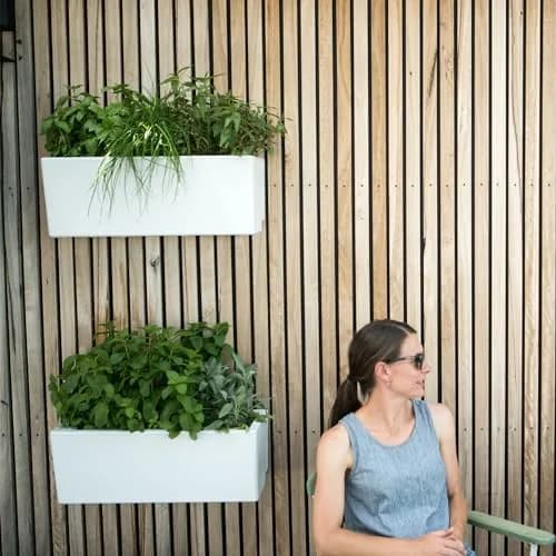 Glowpear Self Watering Planter Box - 23.6" | Scalable Wall Mount, Indoor Outdoor, White, UV Stable, BPA-Free, Modular thumbnail 9